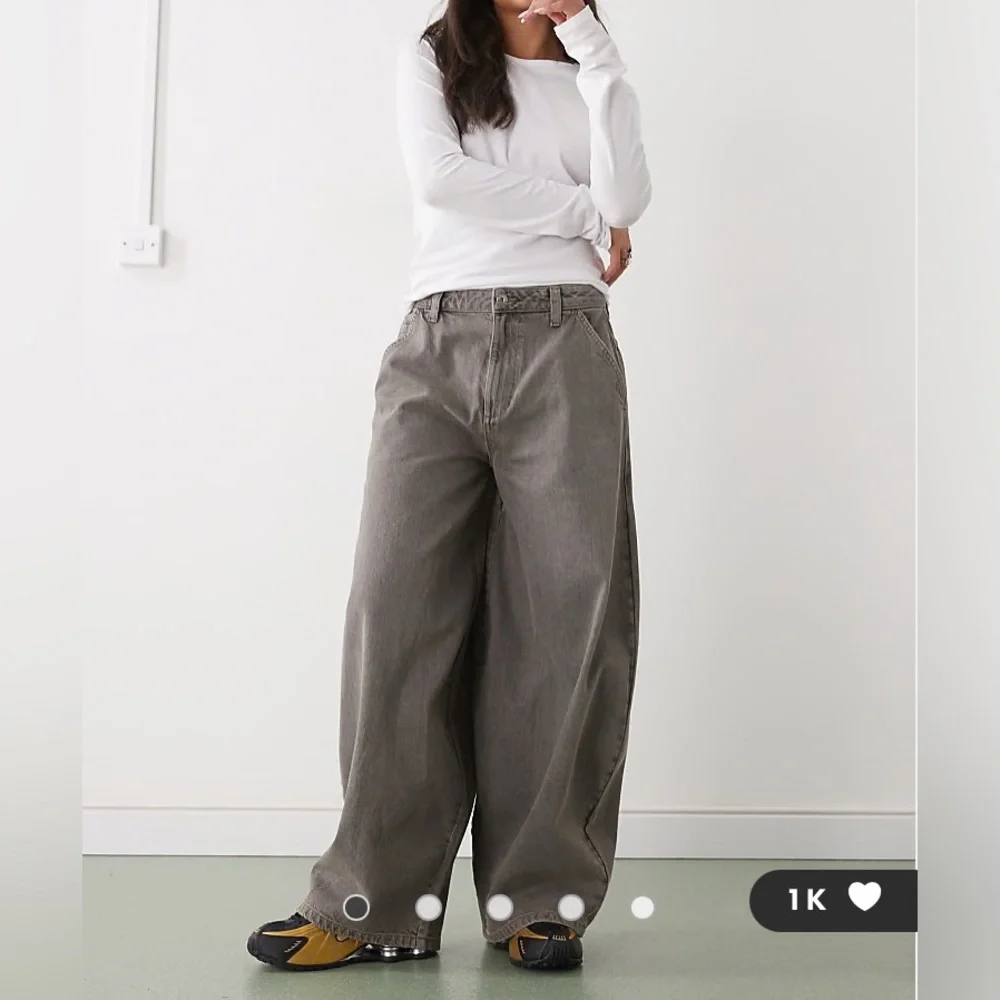 COLLUSION XL balloon X006 barrel jeans washed grey 24 x 26 super baggy wide - Picture 3 of 13